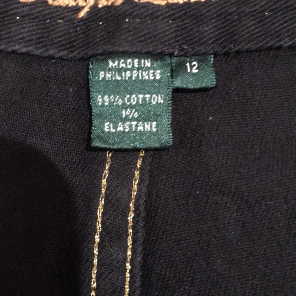 Lauren Jeans Co. black jeans w/gold accent thread - Picture 7 of 7